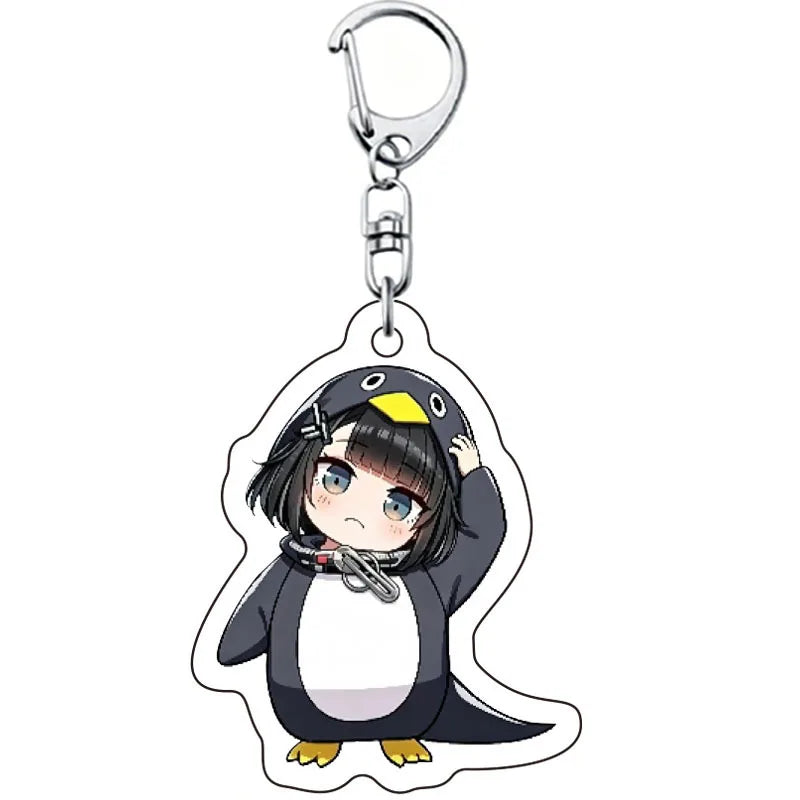 Gugugaga Penguin Keychains Anti-stress Keycap Keychains Cute Penguin Girl Keyrings Bag Charms Gifts 키캡