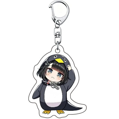 Gugugaga Penguin Keychains Anti-stress Keycap Keychains Cute Penguin Girl Keyrings Bag Charms Gifts 키캡