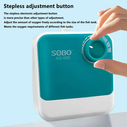 SOBO Aquarium Oxygen Air Pump Fish Tank Adjustable Air Volume High Power Oxygenator Air Compressor Aerator 220v