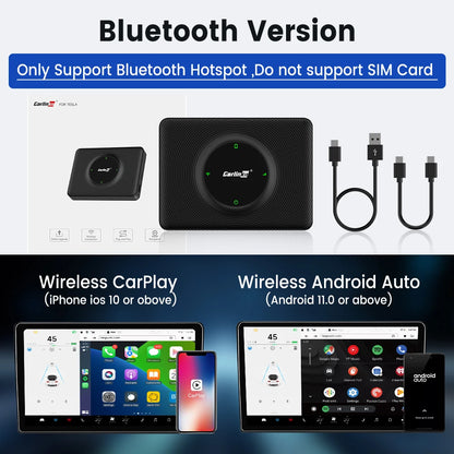 CarlinKit T2C For Tesla Upgrade CarPlay Wireless Android Auto Universal Model 3 Model Y X S 5Ghz WiFi CarPlay Ai Box SpotifyWaze