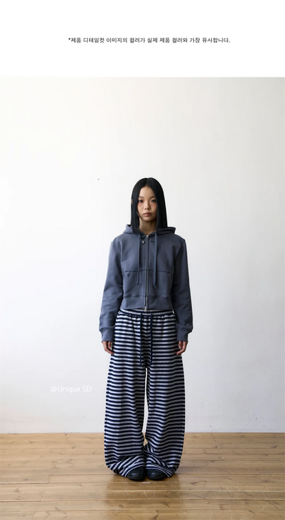 Unique Street Style Korean Lazy Star Embroidery Striped Sweatpants Casual Sporty Long Trousers for Women Straight Leg Pants