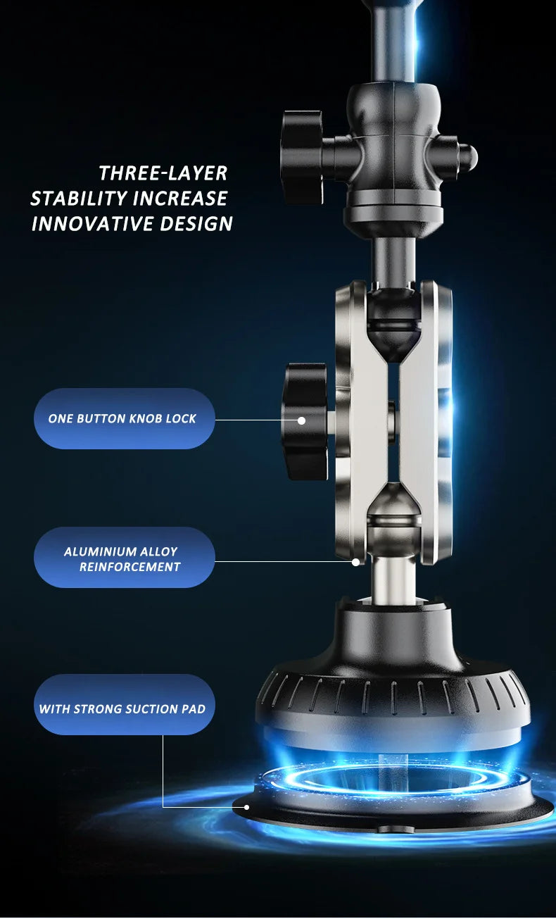 Car Phone Mount Video Recording Universal Magic Arm Suction Car Phone Holder Mount Windshield Window Glass Vlog Shooting