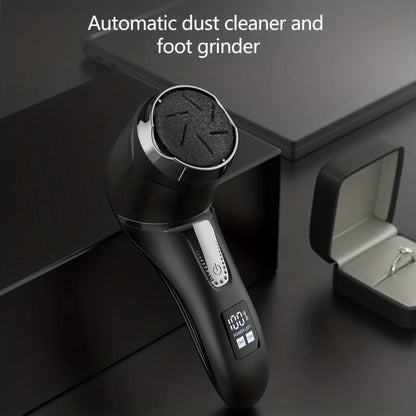 Rechargeable three head electric scab remover with chip removal vacuum cleaner, portable foot repair kit, LED display screen