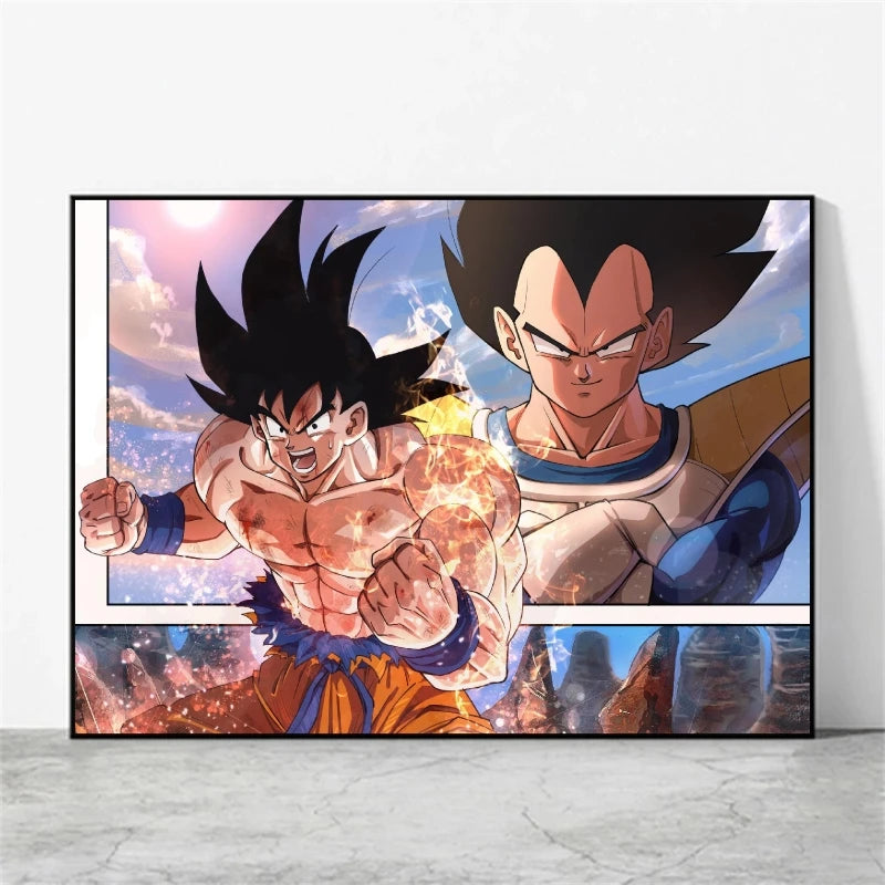 Classic Warm Blood Dragon Ball Posters Anime Pictures Goku Vegeta Son Gohan Wall Art Home Decor Picture Hanging Painting Decor