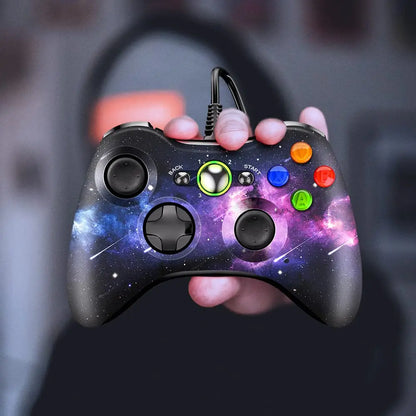 Wired Game Controller for Xbox 360 with Dual-Vibration,Compatible with Xbox 360/360 Slim&PC Windows 7,8,10,11
