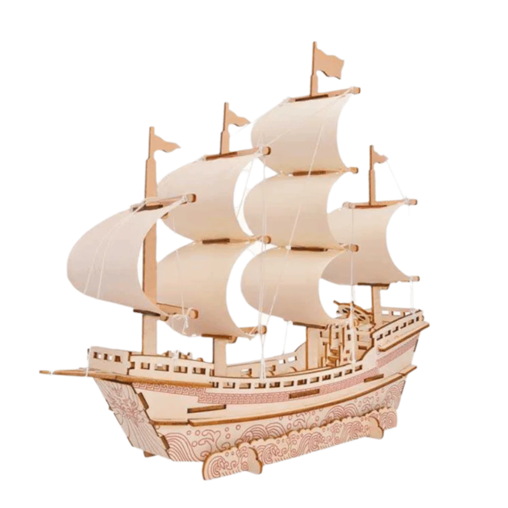 Wooden Material Dutch Ship 3D Puzzle 3D Construction Children Gits Wooden Model Kit Classic Ship DIY Assembled Model