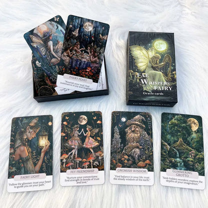 Fae Whispers Fairy Oracle Cards Set, 54 Tarot Cards Enhance Your Mystical Journey Games