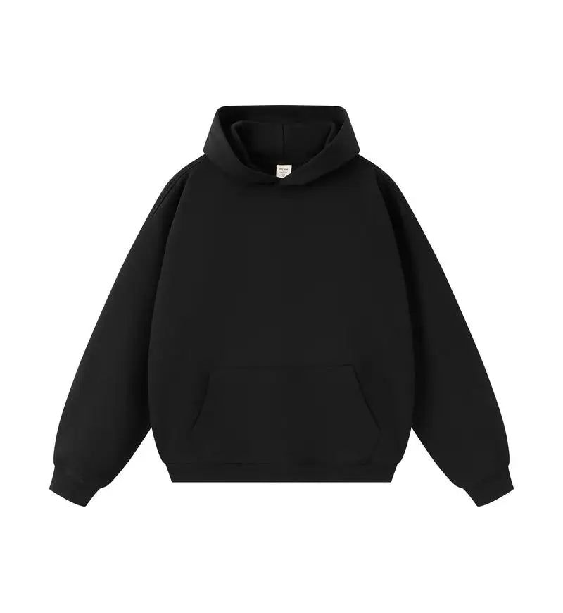 DIY Custom LOGO 450gsm Cotton French Terry Oversized Drop Shoulder Hoodie Men Grey Blue Street Wear Hip Hop Comfortable Hoodie