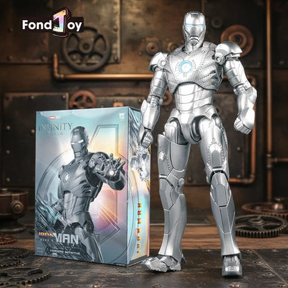 Fondjoy Marvel Iron Man MK2 1/12 Scale Action Figures Assemble Toy Iron Man Model Desktop Collection Ornament Puzzle Toy Gifts