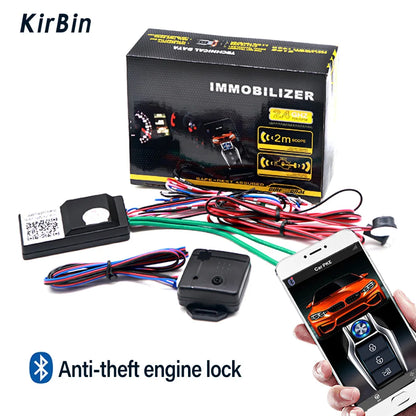 Universal Car Alarm 2.4GHz RFID Anti-theft Engine Lock Car Immobilizer Anti-Hijacking Circuit Cut Off Device Smart APP Key
