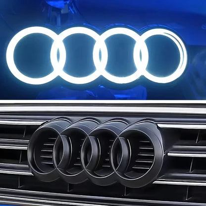 Audi 4-ring logo LED dynamic light front grille lamp Audi A3A4A5A6A7A8S3 S4 S5 S6 S7 Q3 Q5 Q7 black and silver.Quick delivery