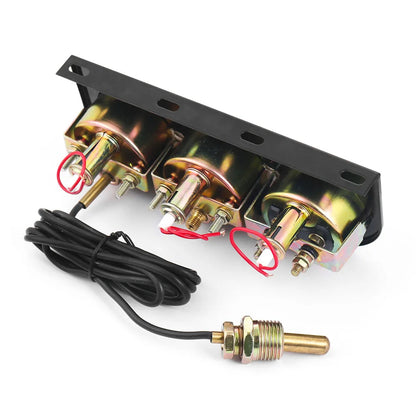 3 in1 Water Temp Gauge 52MM Oil Pressure Gauge AMP Volt Meter 12V Kit Car Mechanical Triple Gauge With Sensor