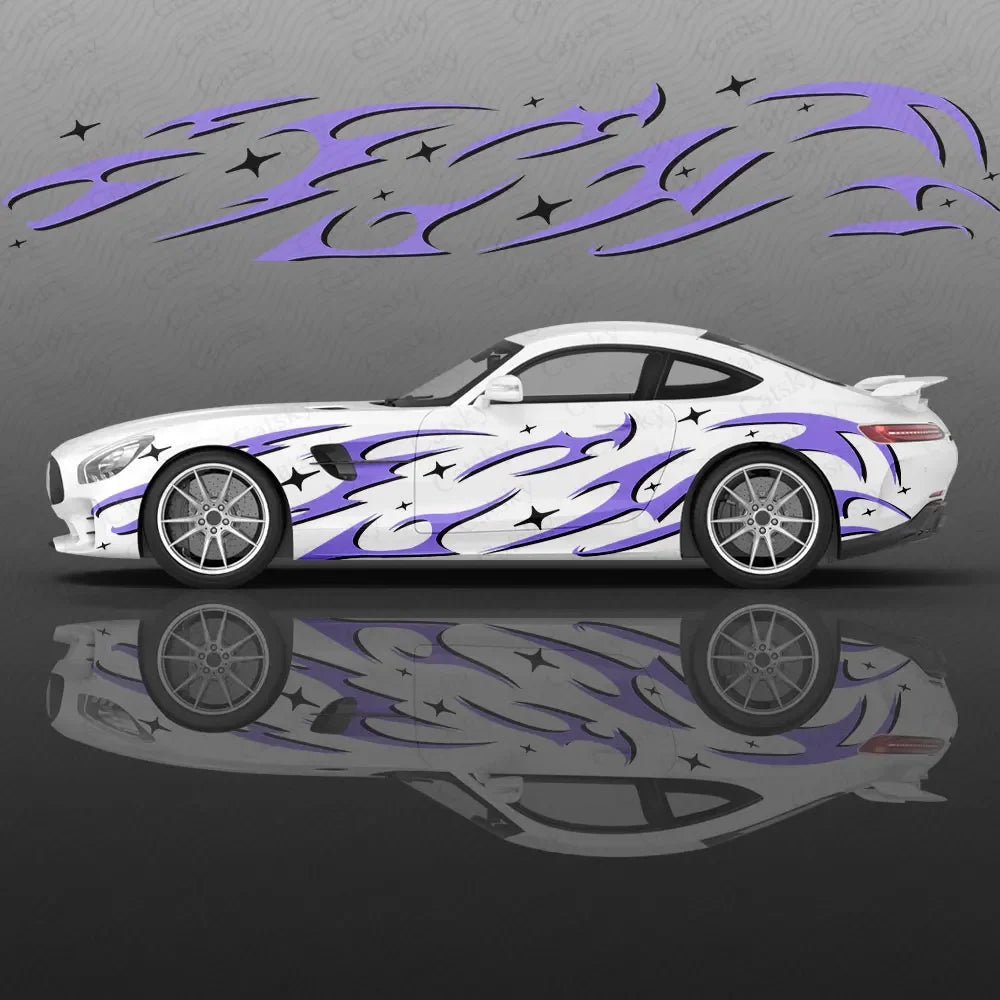 Lightning Line Graphics Car Body Sticker Anime Itasha Vinyl Car Side Decal Sticker Car Decor Sticker Cars Protective Film
