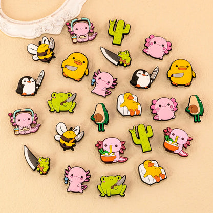 20/50/100pcs PVC Random Cartoon Shoe Charms Classic Cartoon Animal Shoe Decorations Accessories Pins for Women Men Kids Charms