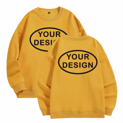 Customized Thick Winter Loose Sports Shirt With Printed Embroidery LOGO Round Neck Hoodie Personal Company Work Uniform