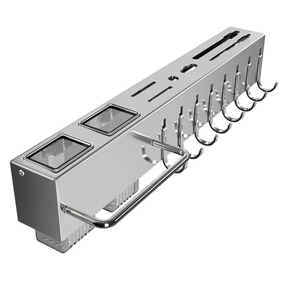 Stainless Steel Kitchen Knife Holder Wall Mounted No Drilling Multi-Function Chopsticks And Kitchen Knife Storage Rack