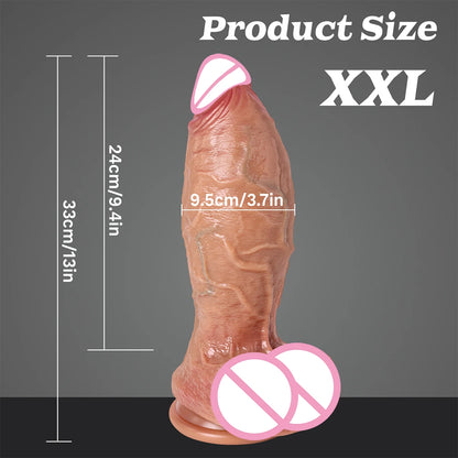oversized mega realistic dildo big ass vaginal dilation masturbation wand thick penis male and female sex toys for super gamers