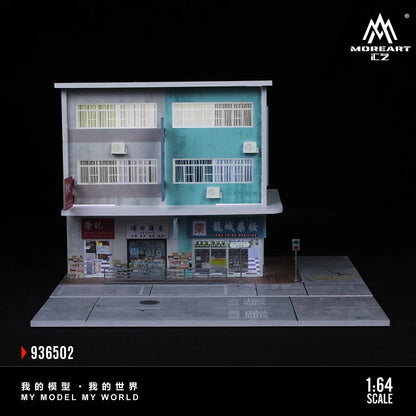 Diorama 1/64 Die-Cast Garage Model LED Lighting Street Parking Lot Scene Model Display City Factory Buildings Model Toy AU