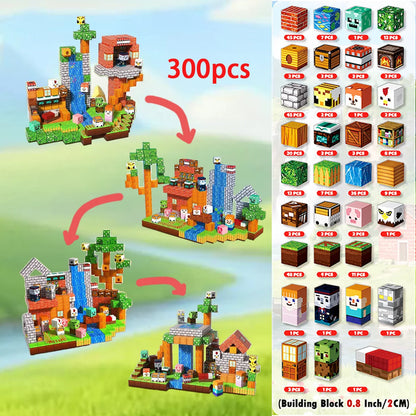 Magnetic Building Block Toy Mine World Stacking Creativity Bricks Forest Houses Architectural Model Set Kids for Boy Girls Gift