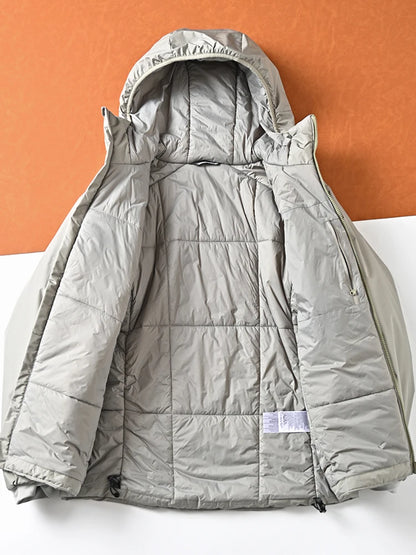 Thickened Outdoor Casual Cotton Jacket Men's Fashion City Style Windproof Warm Hooded Coat Regular Length Loose Fit Coat