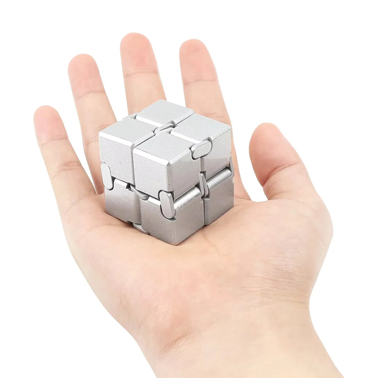 Alloy & Plastic Infinity Cube Fidget Toy Sensory Stress Relief Anti-Anxiety Fidget Toy Collapsible Infinite Flip Calming Gadget