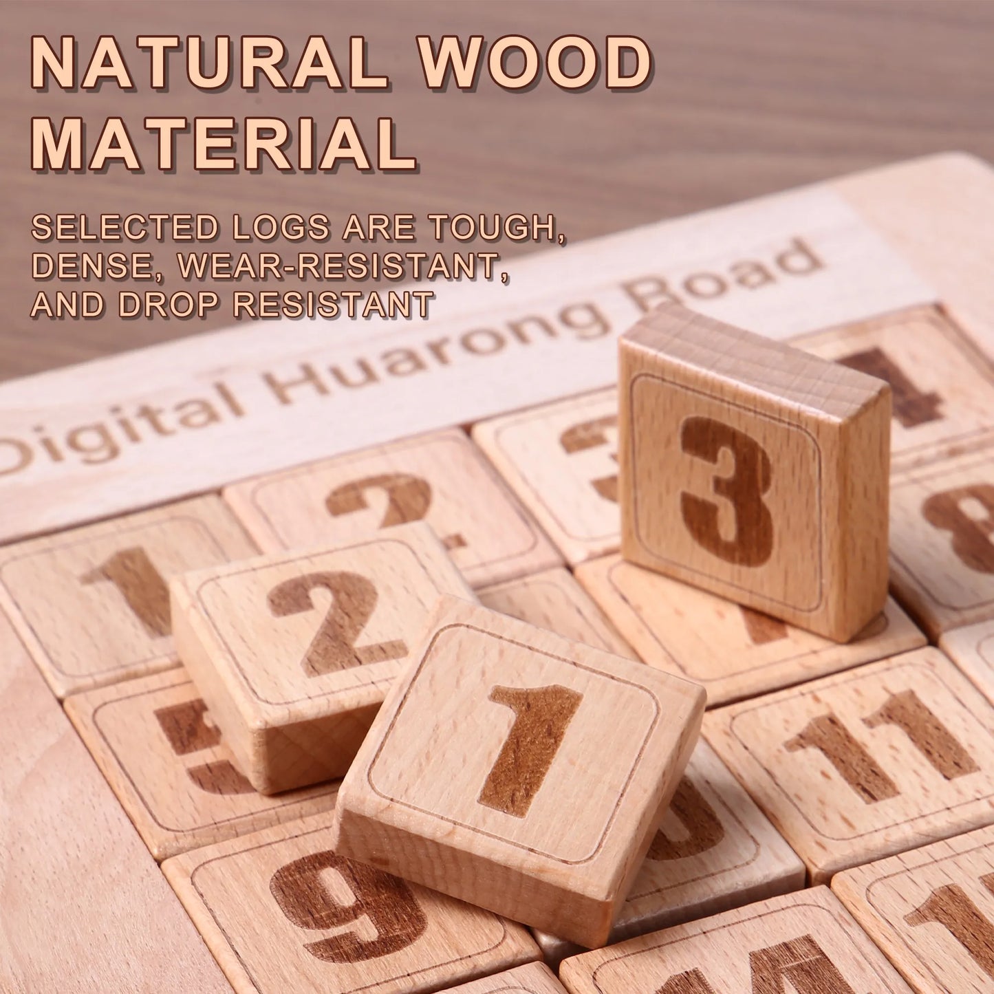 AIUAZA Wooden Number Sliding Puzzle，Brain Teasers Toy Tangram Slide Puzzle Game，Sequential Puzzles Board Game，Educational Toy