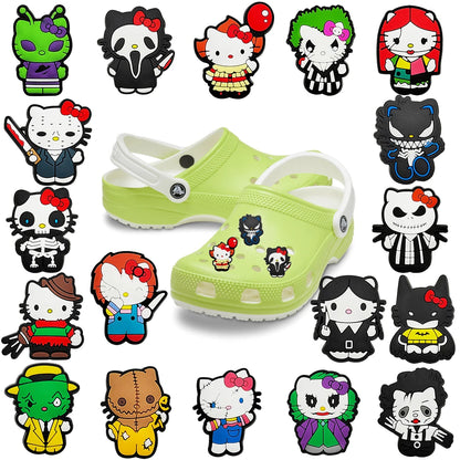 Mesuca 18-100pcs Halloween Cat Shoe Charms For Sandals,Shoe Decoration Accessories Shoe Pins Great Gift For Men Wom