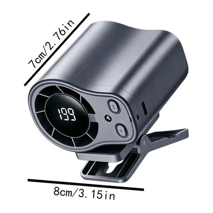Universal Cooling Car Fan USB Rechargeable Clip on Portable Desk Fans with LED Display 360 Rotation Quiet for Car Camping