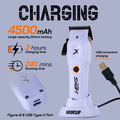 BRDCLIP 108 109 609 Purple Barber Professional 8800RPM 4500mAh Hair Clipper 10000RPM Salon Electric Shaver 7700RPM Hair Trimmer