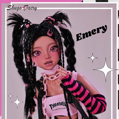 ShugaFairy Emery Bjd Doll 1/4 Lolita Pink Rock Rivet Style Y2K Dreadlocks Ball Jointed Dolls for  Fullset Option
