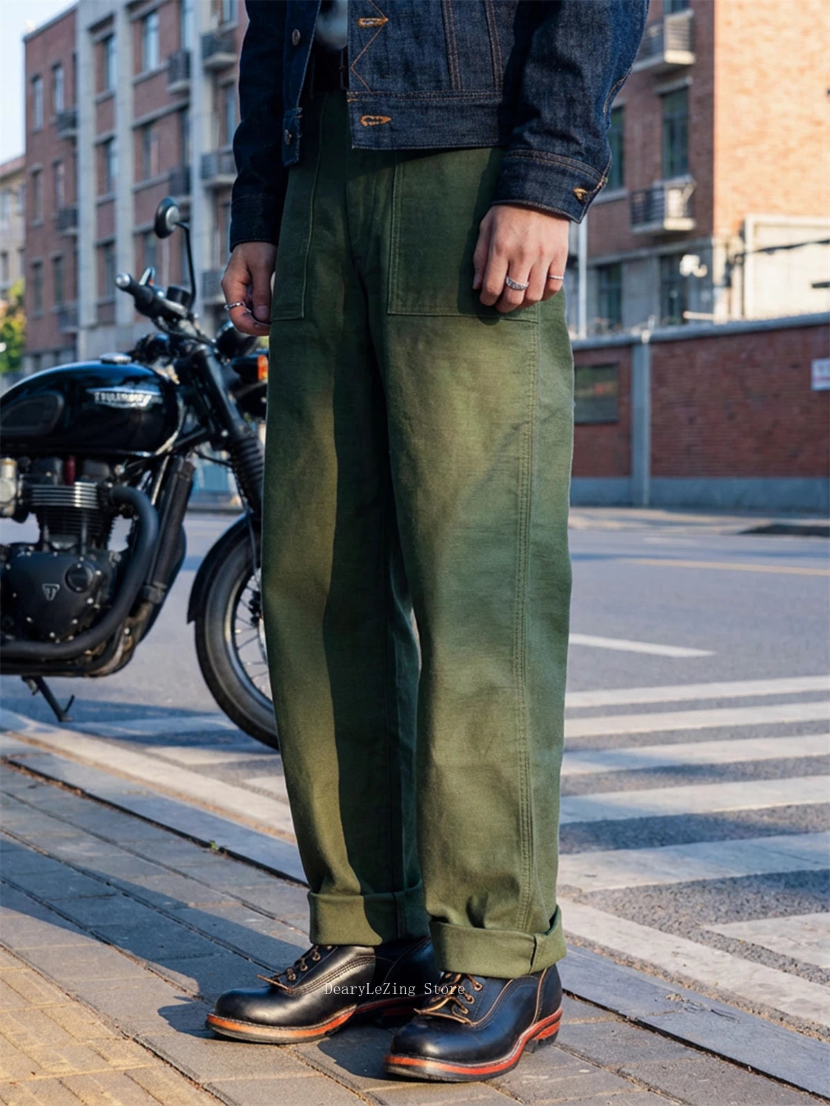 Red Tornado 15oz Sateen OG-107 Utility Pants Vintage Workwear Men's Military Style Casual Trousers Army Green