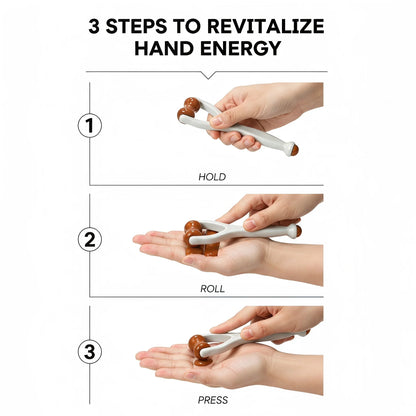 Hard Wood Double-sided Finger Massage Roller Hand Massager for Trigger Finger & Carpal Tunnel Pain Relief Portable Stress Relief