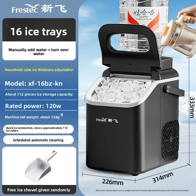 220V Newfly Portable Ice Maker Small Automatic Square Ice Cube Machine for Home Use