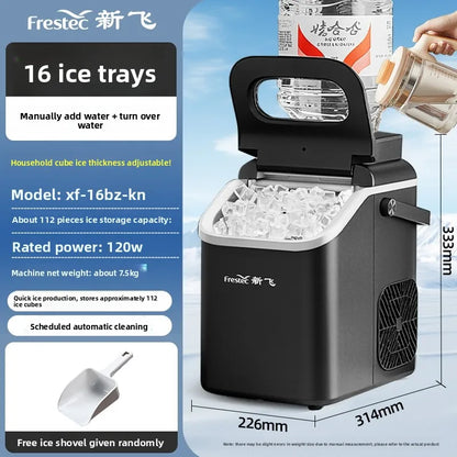 220V Newfly Portable Ice Maker Small Automatic Square Ice Cube Machine for Home Use