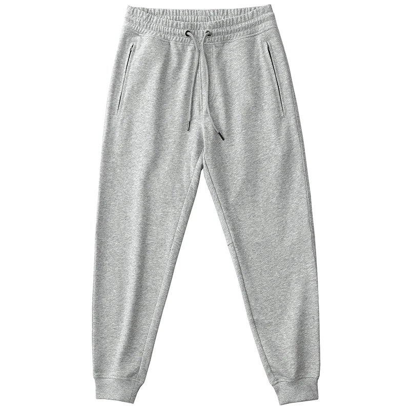 Autumn American Retro Drawstring Terry Cloth Knitted Sweatpants Men's Simple Washed Sports Running Loose Casual Ankle-tied Pants