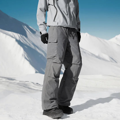 90 Duck down Winter Outdoor Windproof Warm Workwear Trousers Straight Leg Bootcut Ski Pants Fashionable Couples Style
