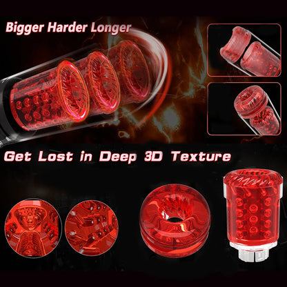 Automatic male Masturbator Pocket Cat 7 push Rotary vibration Suck Lick Stroking vacuum pump and LCD Screen Penis pump Adult toy