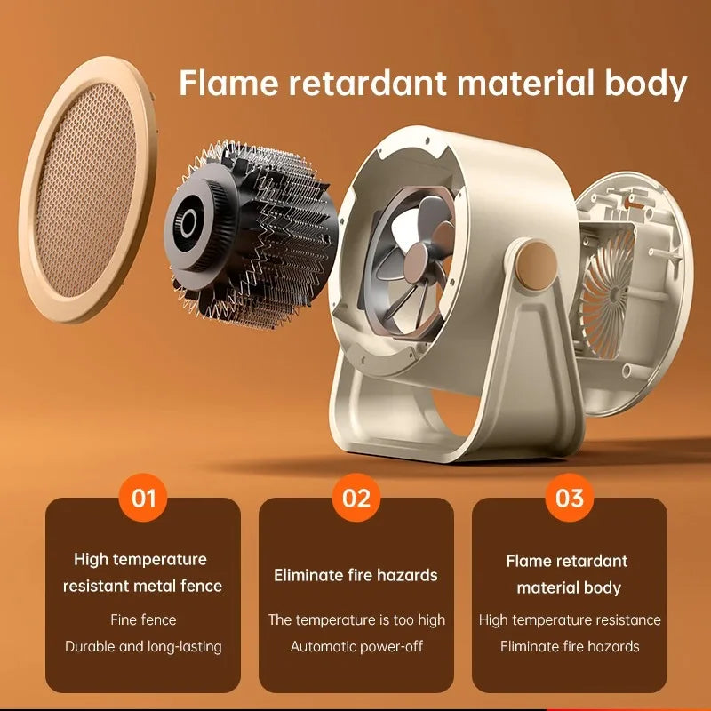 Energy Saving PTC Heater Low Noise Desktop Portable Warm Air Blower for Office Bedroom Personal Heating