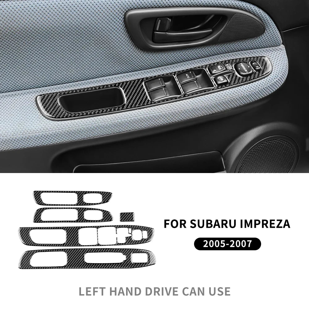 Real Soft Carbon Fiber Sticker For Subaru Impreza 2005 2006 2007 Gear Shift Panel Outlet Vent CD Frame Interior Accessories