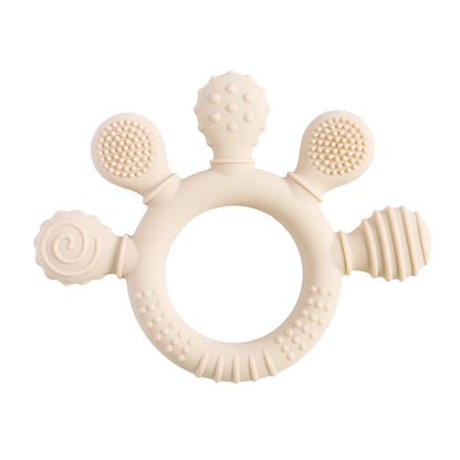 Colorful 5-Finger Silicone Teething Ring – Multi-Directional Bite, BPA-Free, Easy to Clean, Shape & Color Cognition Gift