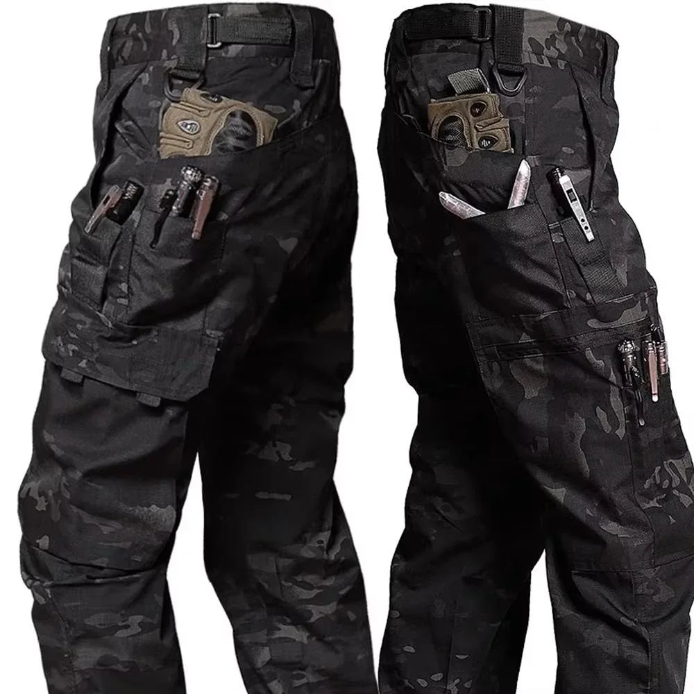 Autumn and Winter Tactical Camouflage Pants Men's Shark Skin Soft Shell Work Pants Outdoor Multi Pocket Windproof Combat Pants