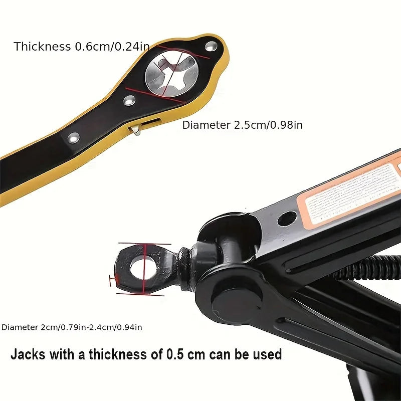Auto Labor Saving Jack Ratchet Wrench,Long Handle Scissor Lug Wrench, 360° Forward And Reverse Knob Design,Tire Wheel Wrench