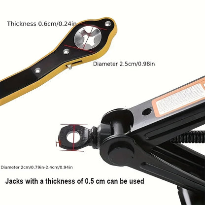 Auto Labor Saving Jack Ratchet Wrench,Long Handle Scissor Lug Wrench, 360° Forward And Reverse Knob Design,Tire Wheel Wrench