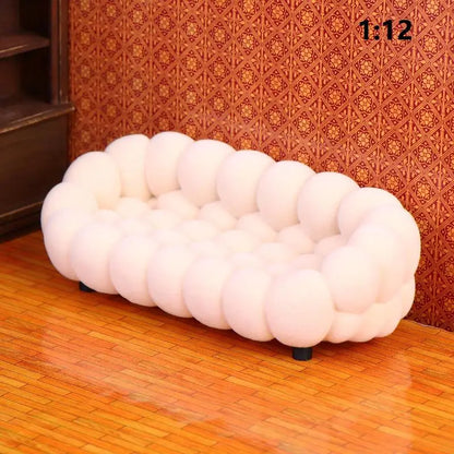 Cloud Sofa Model for Dollhouse - Miniature Living Room Furniture Decoration, Micro Scene Pretend Play Toy for Dolls House