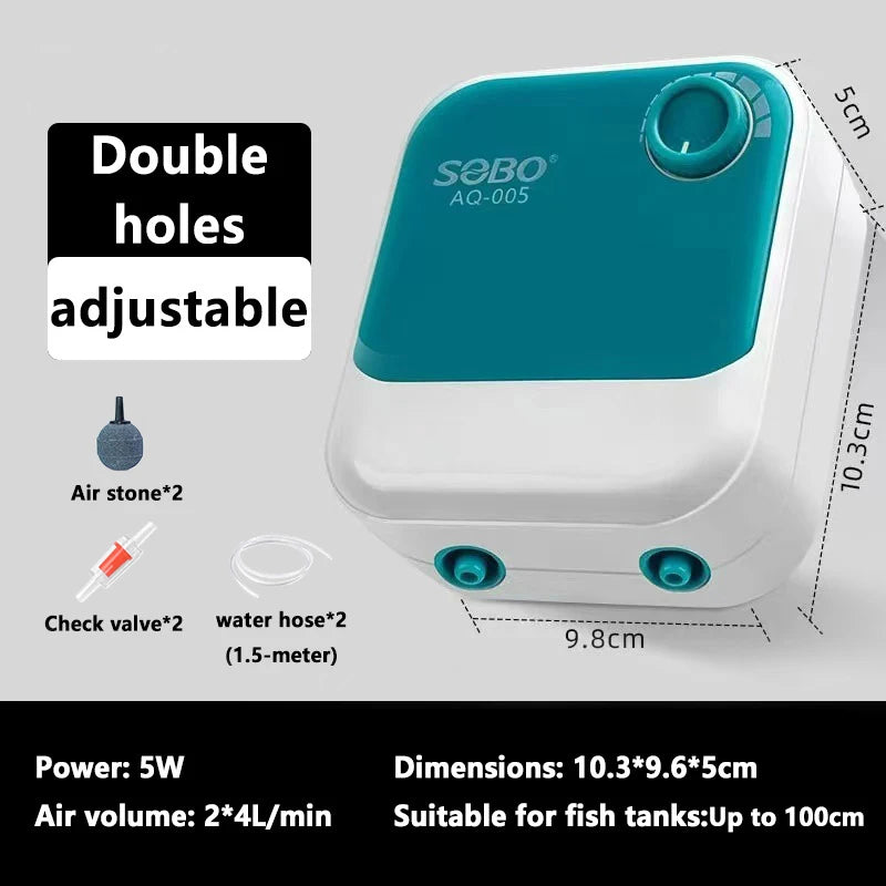 SOBO Aquarium Oxygen Air Pump Fish Tank Adjustable Air Volume High Power Oxygenator Air Compressor Aerator 220v
