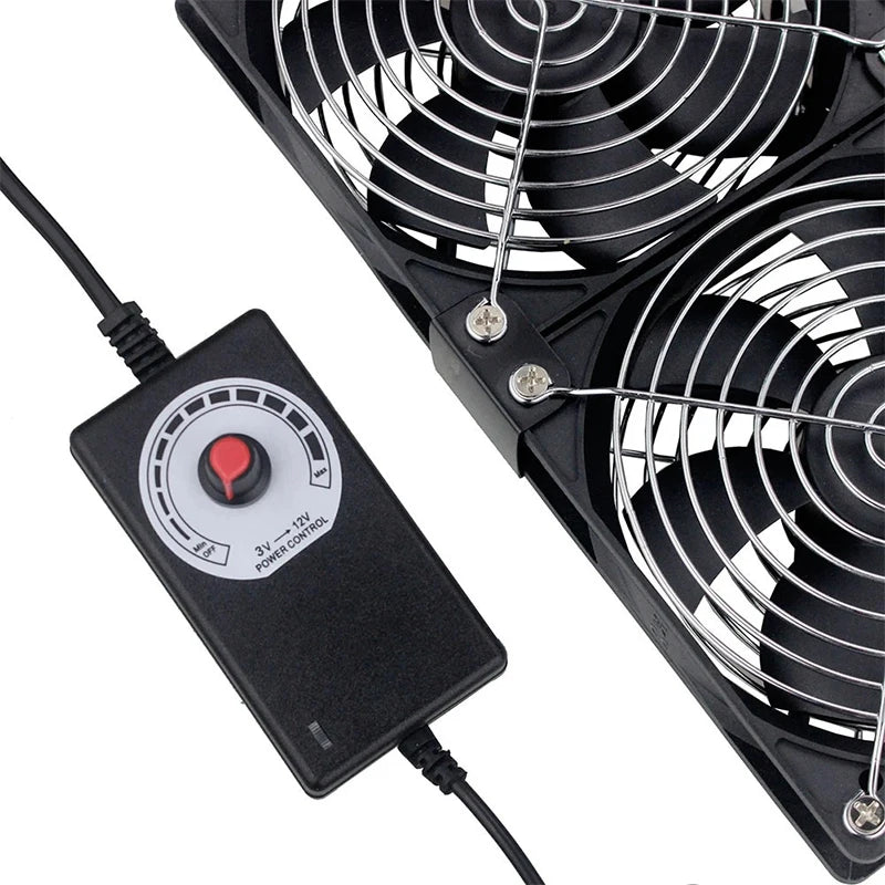 12cm 3000RPM Exhaust and Cooling Fan with 3V to 12V Controller for BTC Miner PC Chassis Workstation Cabinet Server Radiator