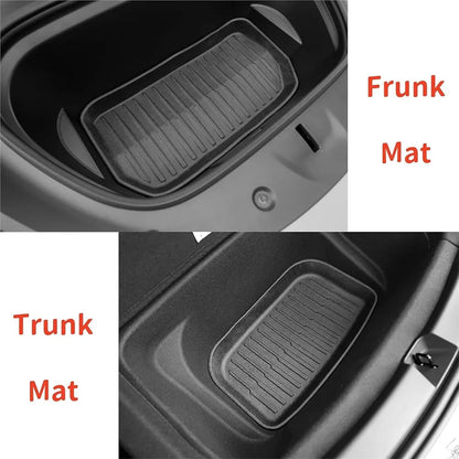 For Tesla Model Y Juniper 2025 2026 Floor Mats with Door Sill Protector LHD RHD All Weather Trunk Mats Foot Liner Backrest Mats