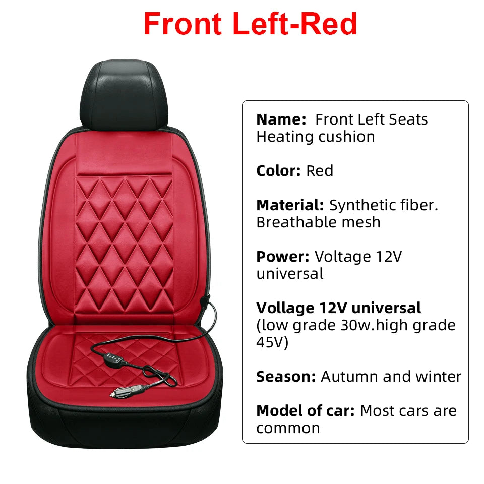 12V Car Heating Seat Cushion Seat Covers Winter Car Seat Heater  Car Accessories Heating Pads Universal Available In Black Red