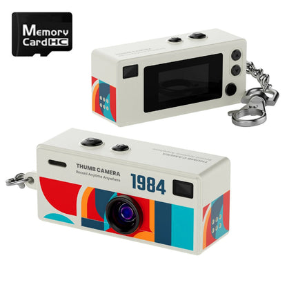 Thumb Keychain Camera 0.96 Inch Retro Mini Action Cameras 1080P Mini Camcorder Audio Video Recorder Support Memory Card for VLOG