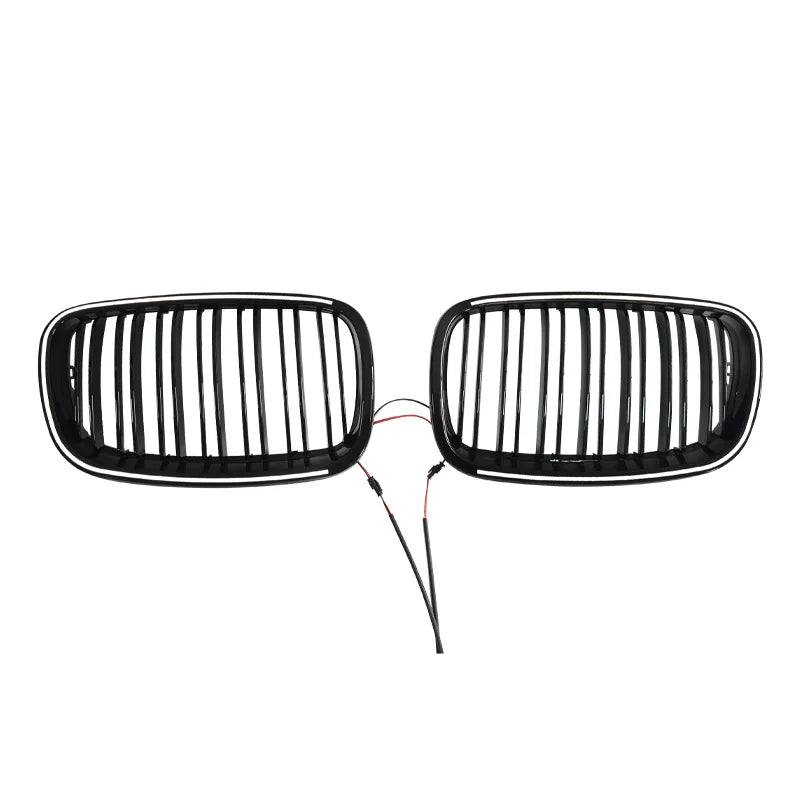 High Quality ABS For BMW X5 X6 E70 E71 2008 2009 2010 2011 2012 2013 2014 Car Front Grille With Led Light Grill Glossy Black